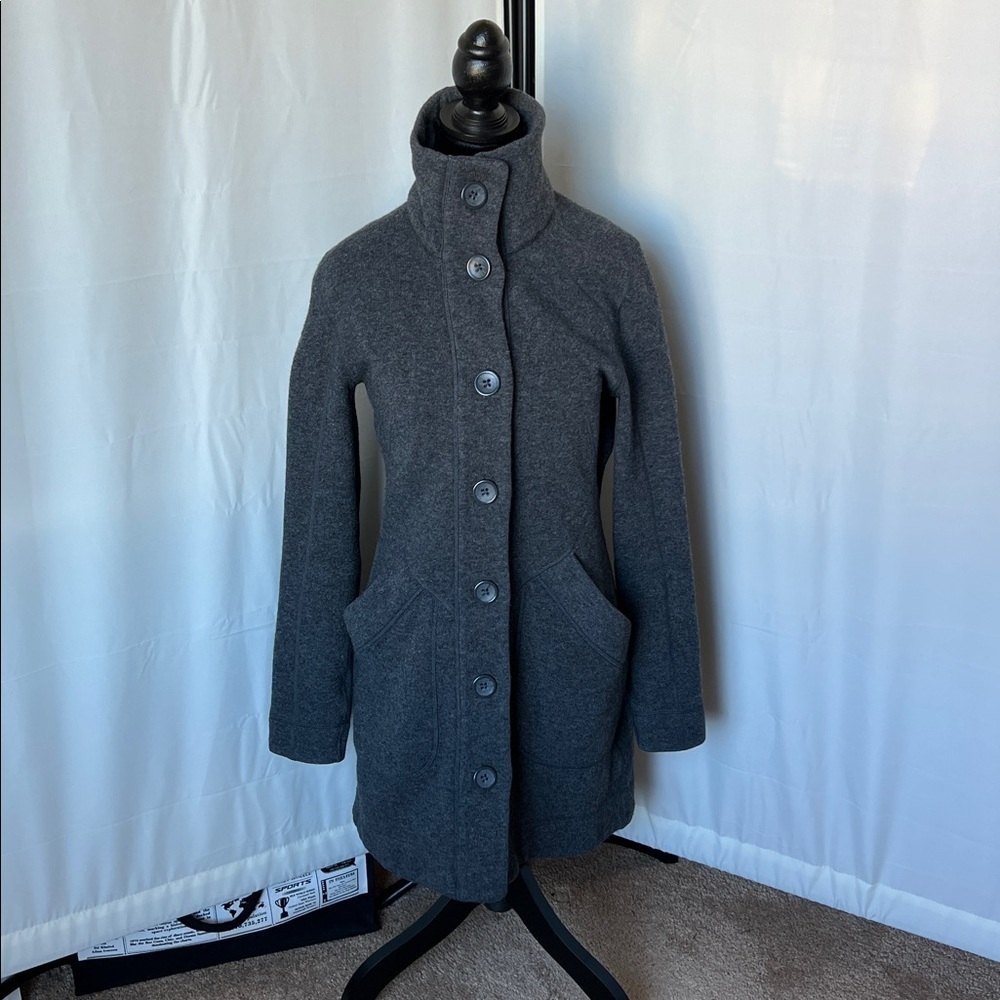 Marmot Wool Women's Charcoal Button-Up Sweater Coat